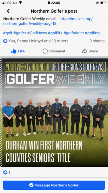 Press cutting: Durham win first Northern Counties Seniors' title