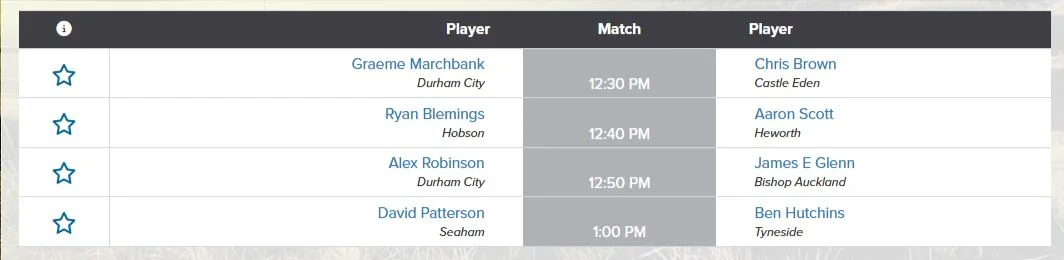Live County Durham Match Play Championship
